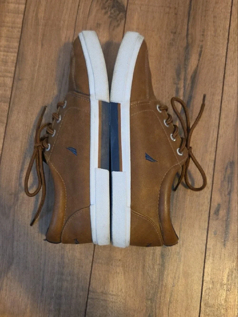 Nautica Boys Berrian Lace-Up Sneakers - Tan/Brown - Size 4